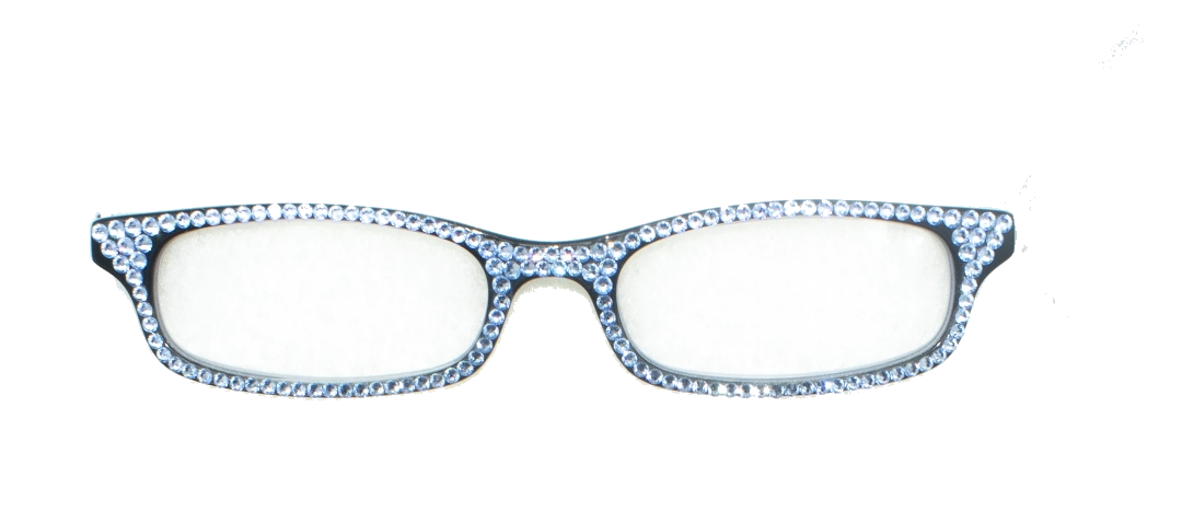 occhiali da lettura lenti in vetro e cristalli di Swarovski